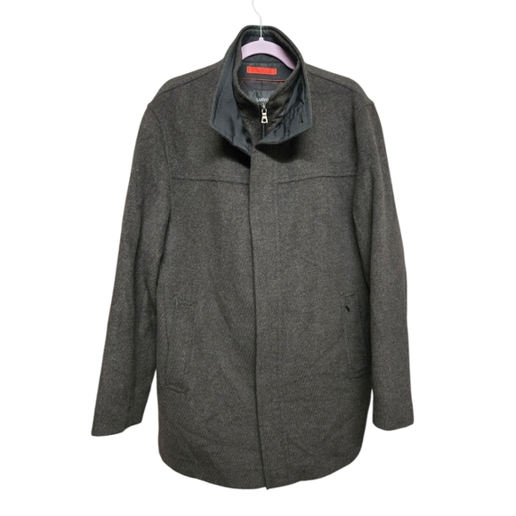 Sanyo Angora Wool Silk Cashmere Car Coat Jacket Outerwear Sz Medium Bittersweet